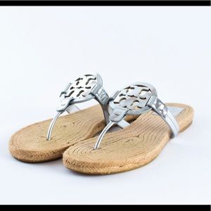 Tory Burch Miller espadrilles Sandals silver